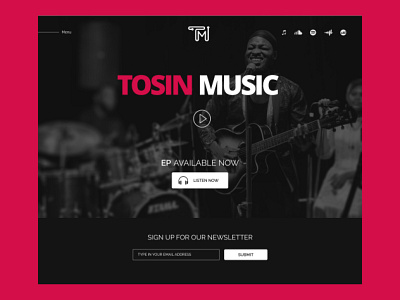 Tosin Music Landing page