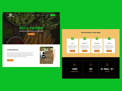 MICL Landing page concept agriculture farm investment landing page