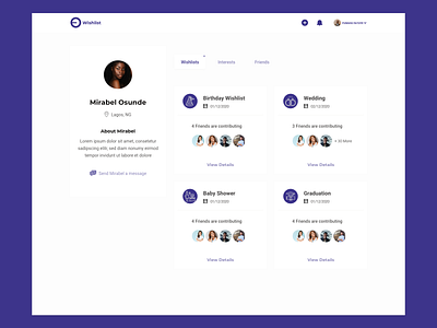 Profile Page wishlist concept - Day 006 #DailyUI