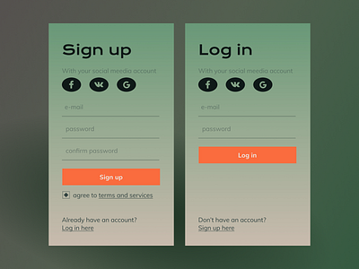 Daily UI 001 daily ui figma form log in sign up