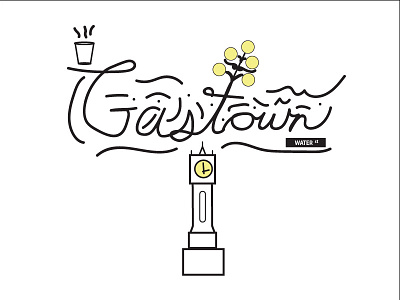 Gastown Illustration ( in progress) gastown hand made handlettering icons illustration illustrator
