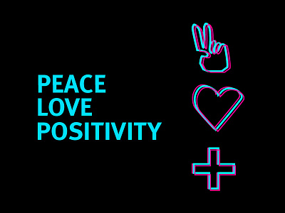 Peace Love and Positivity colours icons layout typography