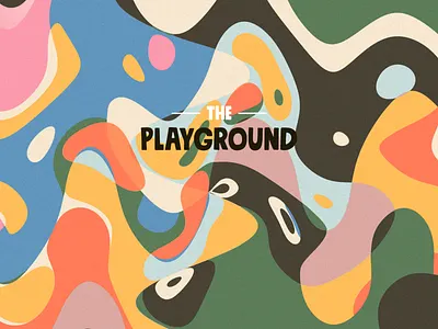 The playground poster illustration abstract branding canvas print children colorful colors cover games geometric geometry happy illustration joy kids play playground poster print shapes vector