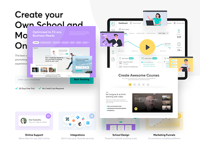 e-learning SaaS homepage sections discovery