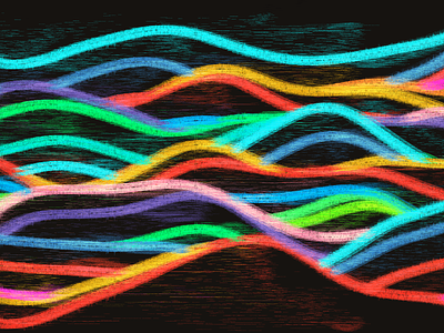 Colorful crayon waves illustration