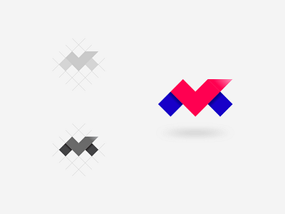 VM Logotype (wip) check geometric grid initials letters logo logotype m secret v vm