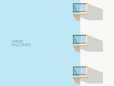 Greek Balconies athens balcony city flat greece greek shadows simple sky sun urban vector