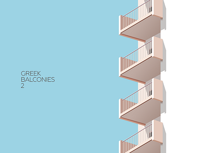 Greek Balconies 2 athens balcony building city flat greece shadows simple sky stacked urban vector