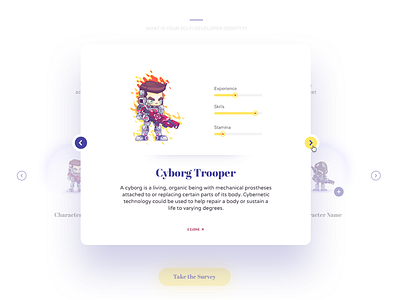 Gamification Characters Modal