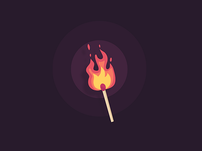 Match light box fire flame heat icon illustration light matches shadow spark vector