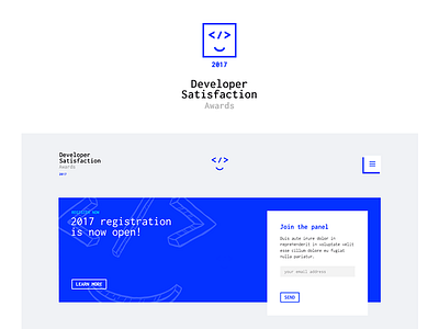 Developer Satisfaction Awards (logo & homepage header preview)