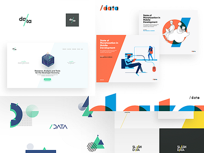 Slashdata logotype / "Semifinals" iteration branded branding data identity illustrations logo palette preview rounds slash