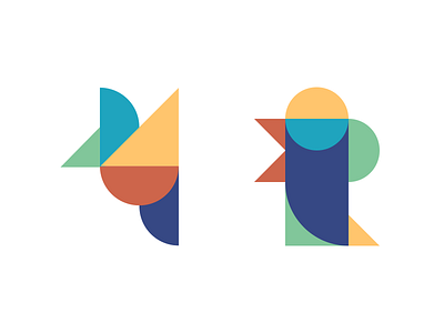 In Geobirdy bauhaus bird birds circle colors crop geometry illustration rotate shapes simple triangle