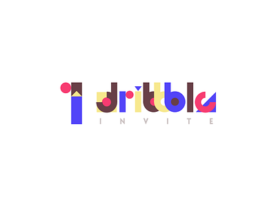 One dribbble Invite 1 construct font game geometric geometry invitation lines number one shapes typography