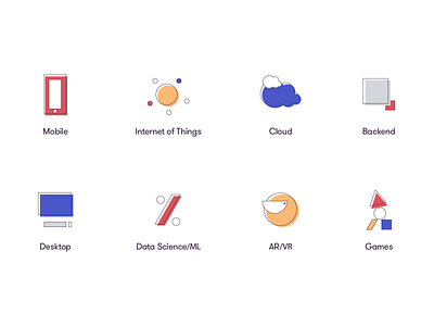 Development area icons ar cloud code coding dev developer geometric icon iconography iot outlines vr