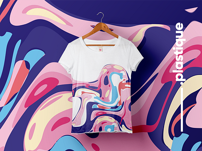 Plastique t-shirt abstract apparel illustration oldschool olsdkool style plastic tshirt design vector shapes