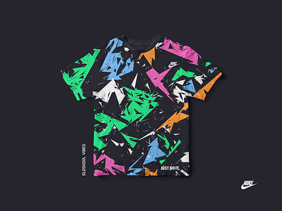 Nike "oldskool vibes" t-shirt 80s artdirection brand culture eighties funky geometric graphic hiphop illustration just do it memorabilia mockup nike oldschool oldskool t shirt trend vector vibes