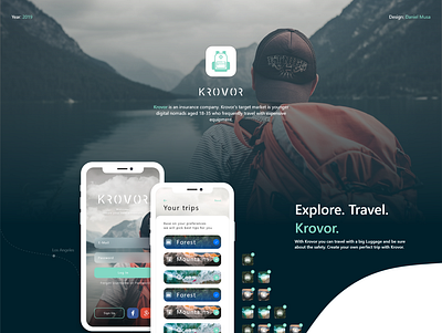 Krovor art direction clean minimal mobile design travel ui ux