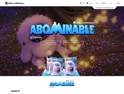 Dreamworks Abominable branding design ui ux web website