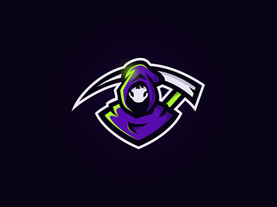 Grim Reaper branding design drawings dribbble illustration logo maniac mascots post sale skull vector