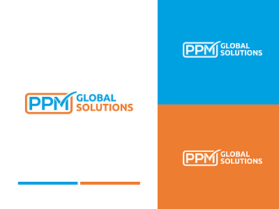 PPM Global Solutions Logo brand identity check mark company logo creative logo global lettermark logo logo design logo designer logotype monogram project management solutions symbol technologies typography logo vector website logo wordmark