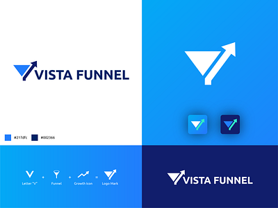 Vista Funnel Logo Concept app logo concept creative logo funnel growth icon lettermark logo logo concept logo design logo mark logotype mark monogram symbol v logo v mark