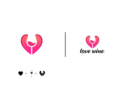 Love wine logo concept concept creative logo icon logo logo concept logo design logo designer logodesign logotype love love logo lovely monogram pink symbol symbols unique unused logo vector wine logo