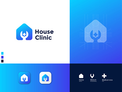 House Clinic | House Development Company Logo Design Concept brand identity branding creative logo house illustration lettermark logo logo agency logo design logo designer logo idea logotype mark monogram new logo design real estate agency real estate logo simple and clean symbol vector