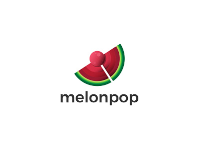 Melonpop logo | Watermelon + Lollipop Logo Concept