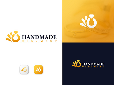 👌💎 Handmade Ornament Logo Concept brand identity branding branding agency branding design creative logo diamond golden hand handmade jewelry jewelry logo jewelry shop logo logo design logo designer logotype monogram need logo ring symbol