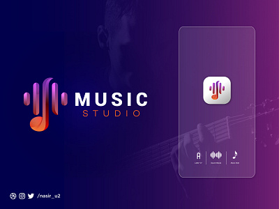 Music Studio Logo Design app logo design brand identity brand mark branding business logo colorful corporate creative logo logo logo branding logo designer logo trends logodesign logotype modern modern logo music studio symbol vector website logo