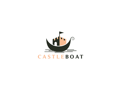 CASTLE BOAT LOGO DESIGN CONCEPT boat boat logo brand business logo casino castle castle logo concept creative creative logo inspiration logo logo design logo designer logodesign logotype monogram simple logo symbol vector