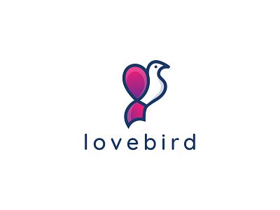 Heart with Bird Logo Design Love bird 2