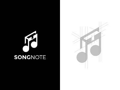 Music Note with Notebook Logo Design Concept app logo awesome book brand identity branding creative logo grid logo logo logo designer logotype minimal music app musician negative space note notebook simple songwriter symbol vector