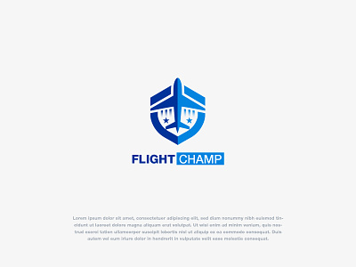 Flight Champ Logo Design Concept brand identity branding concept creative logo flight flight booking identity lettermark logo logo design logo designer logotype plane shield symbol vector