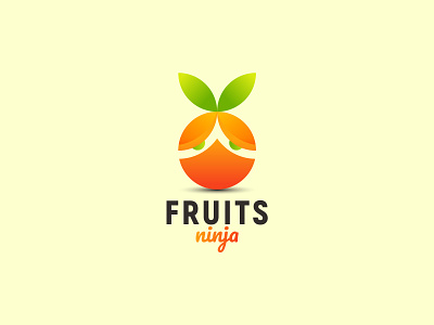 Fruits Ninja Logo Design Concept app logo brand identity branding creative logo fruits icon japan juice logo logo agency logo design logo maker logodesigner logotype ninja orange popular logo symbol vector warrior