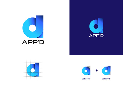 App D Logo a letter logo app logo brand identity brand mark branding concept d logo design icon identity letter logos lettermark logo design logo designer logo mark logomark mark monogram symbol vector