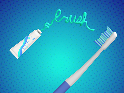 Brush blue brushing calligraphy hygiene toothbrush toothpaste
