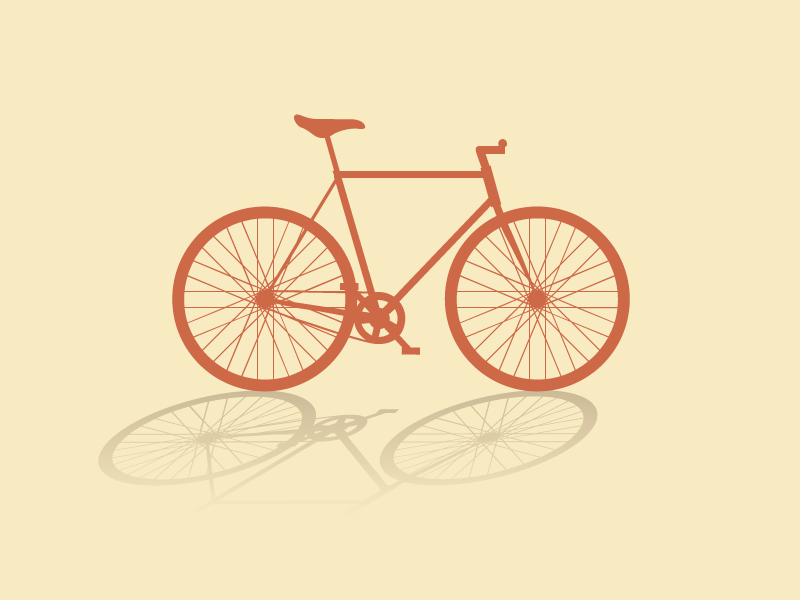 Bike & Shadow bike fixie flat illustration shadow silhouette vector