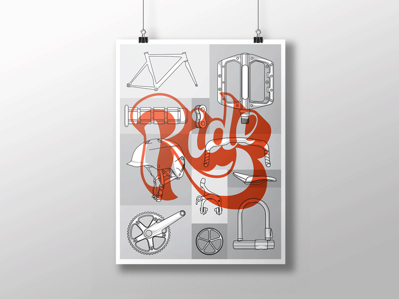 Artcrank Poster artcrank bike bikes biking calligraphy illustration poster ride