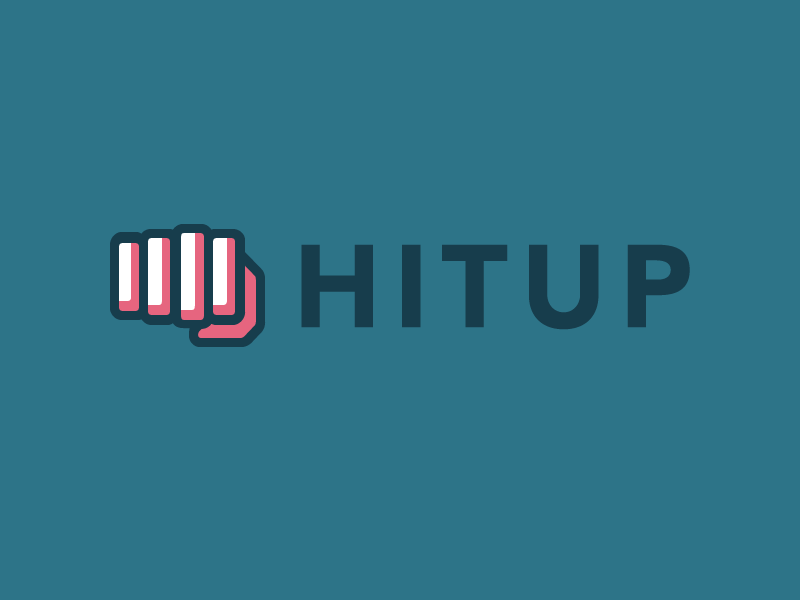 Hitup Logo app branding fingers firstbump fist futura hand icon logo