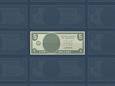 Five Dollar Bill for iPad app bill cash currency dollar five money