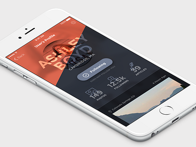 Profile Screen Concept app dailyui following iphone overlay photo profile social