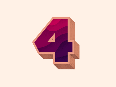 The Number 4 3d 4 aaronsalphabet alphabet four gradient letter lettering number texture type typography