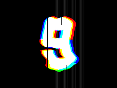 The Number 9 9 aaronsalphabet alphabet glitch letter lettering nine number rgb type typography
