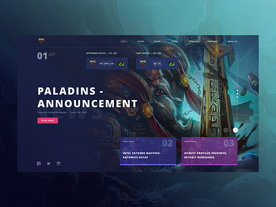 Renegades Website Concept blue counterstrike csgo design esports gaming redesign ui ux