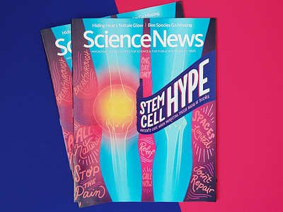 Science News Magazine Cover anatomy cover illustration editorial art editorial illustration hand drawn type illustration lettering magazine magazine cover magazine illustration science science illustration stem cell type typography vibrant