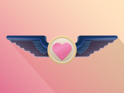 Pilot Wings cute gradient gradients heart icon illustration kawaii pilot wings pin southwest wings