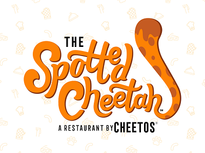 The Spotted Cheetah branding cheetah cheetos illustration lettering logo pattern restaurant script tail type typography