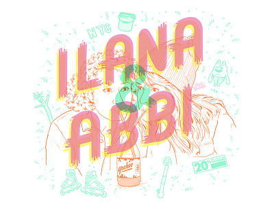 Ilana & Abbi abbi abrams broad city brush hand drawn type ilana wexler illustration lettering nyc retro type typography yoohoo